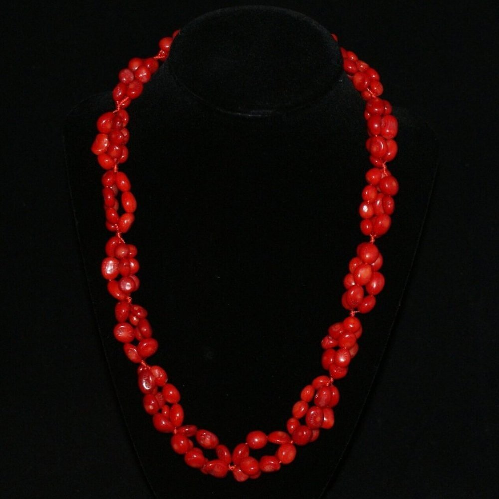Handmade Red Coral Beads Double Necklace - Picture 1 of 1